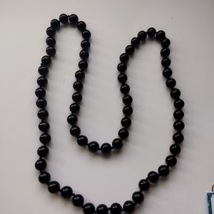 Black Onyx Hand Knotted Statement Necklace